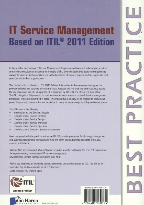 Rückseite: 9789401800174 | ITIL Service Management Based on ITIL | Pierre Bernard | Taschenbuch