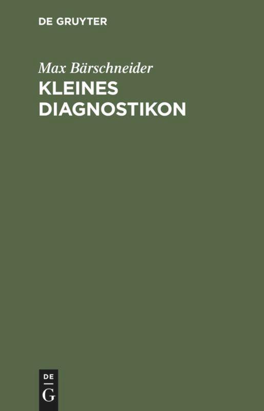 Cover: 9783110146738 | Kleines Diagnostikon | Differentialdiagnose klinischer Symptome | Buch