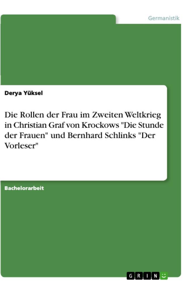 Cover: 9783346106407 | Die Rollen der Frau im Zweiten Weltkrieg in Christian Graf von...
