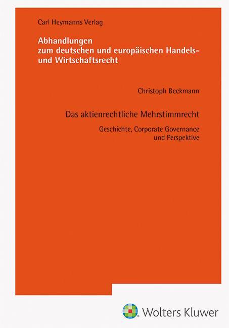 Cover: 9783452302755 | Das aktienrechtliche Mehrstimmrecht - Geschichte, Corporate...