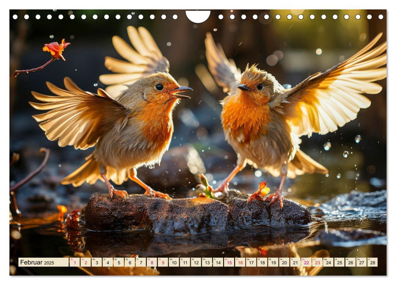 Bild: 9783383837302 | Vögel Alltag (Wandkalender 2025 DIN A4 quer), CALVENDO Monatskalender