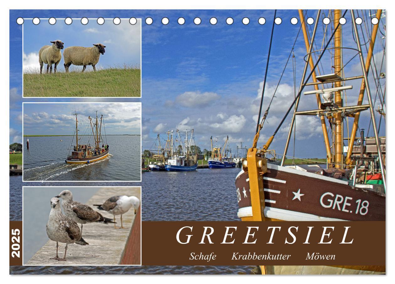 Cover: 9783435057177 | GREETSIEL - Schafe - Krabbenkutter - Möwen (Tischkalender 2025 DIN...