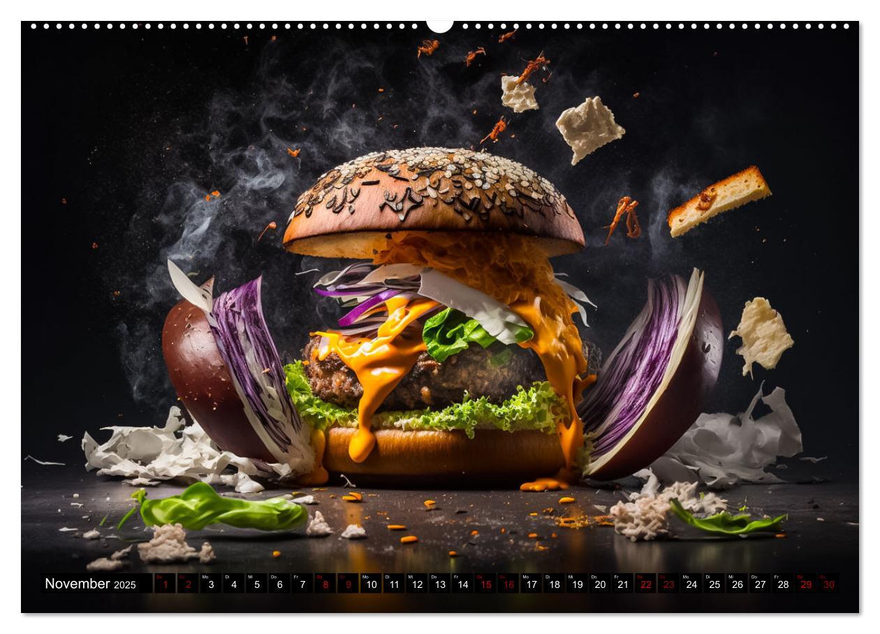 Bild: 9783383912214 | Burgerfood (Wandkalender 2025 DIN A2 quer), CALVENDO Monatskalender