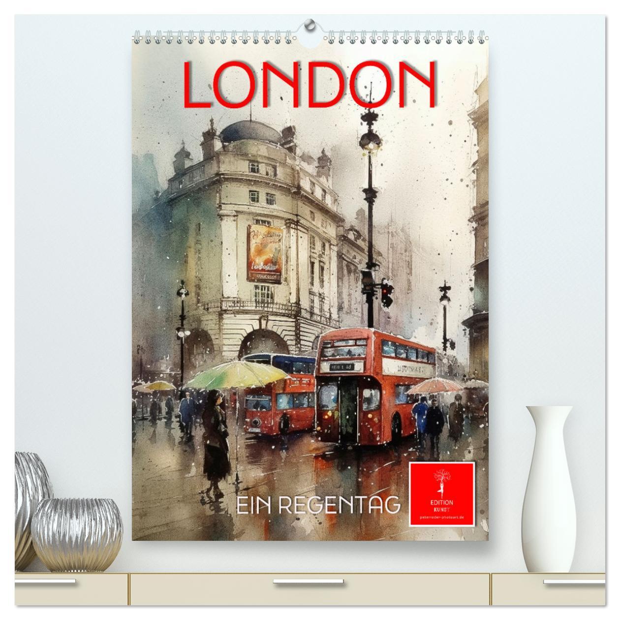 Cover: 9783435877102 | London - ein Regentag (hochwertiger Premium Wandkalender 2025 DIN...