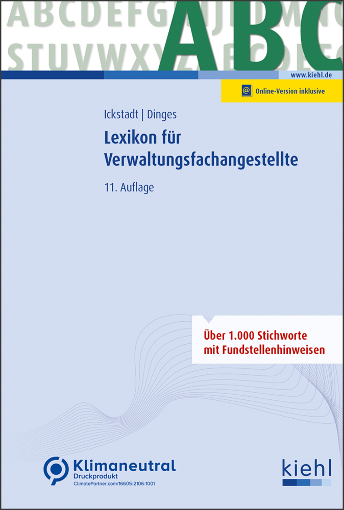 Cover: 9783470109411 | Lexikon für Verwaltungsfachangestellte | Ewald Ickstadt (u. a.) | 2023
