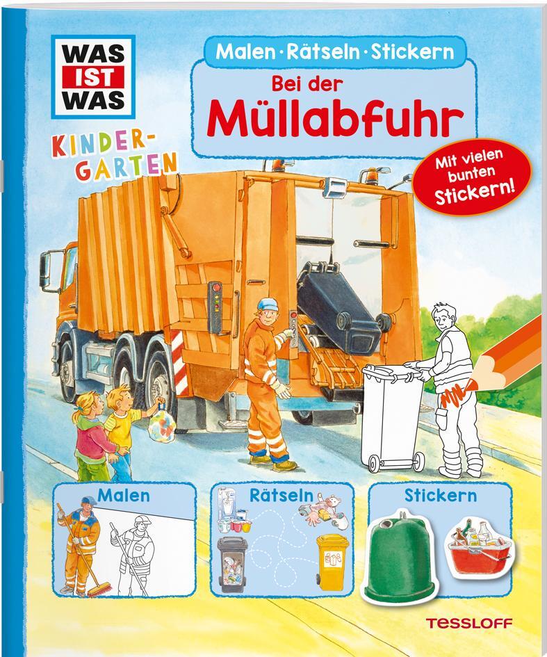 Cover: 9783788621520 | WAS IST WAS Kindergarten Malen Rätseln Stickern Bei der Müllabfuhr