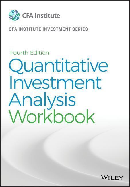 Cover: 9781119743675 | Quantitative Investment Analysis, Workbook | Cfa Institute | Buch
