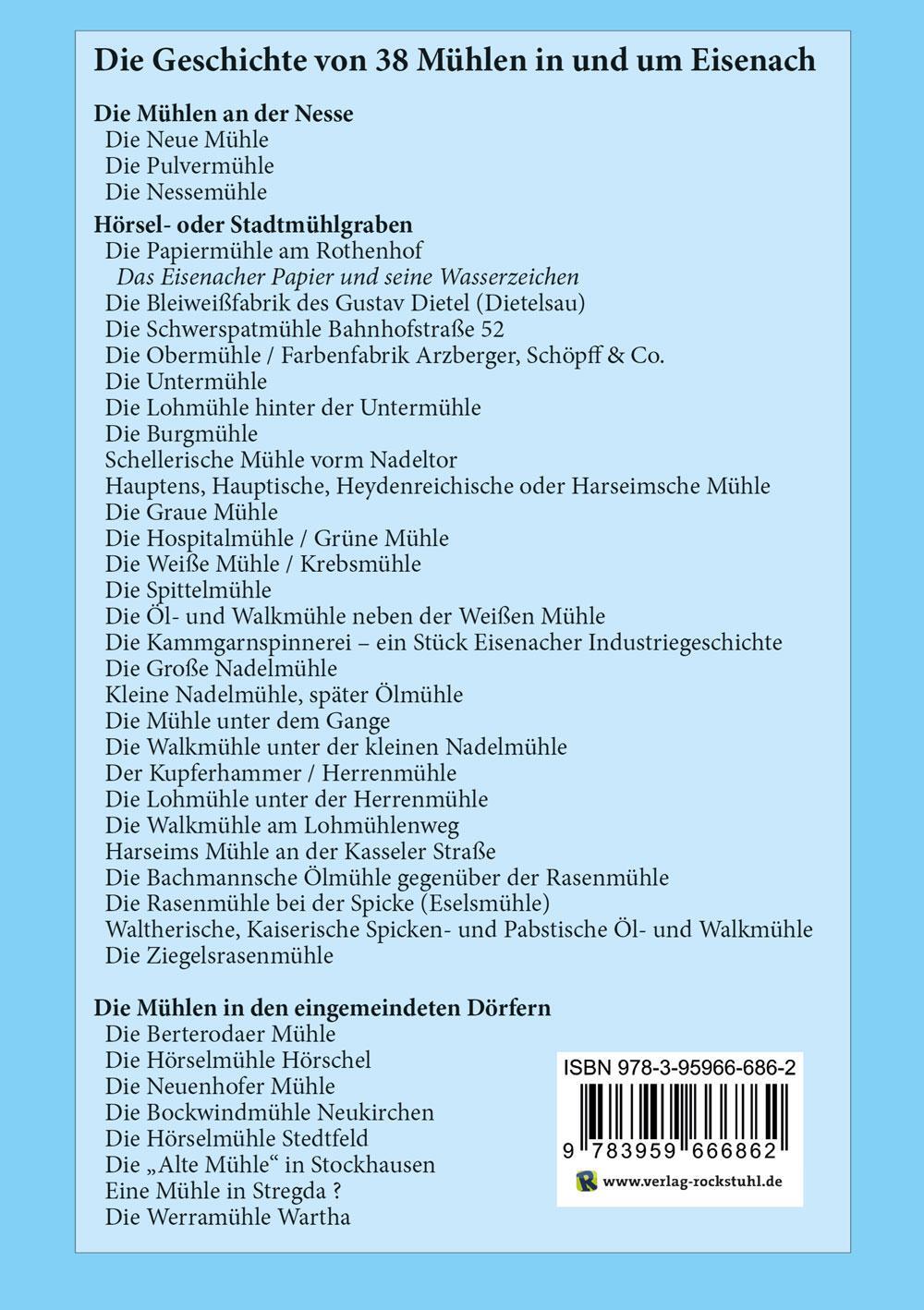 Rückseite: 9783959666862 | Die Mühlen der Wartburgstadt Eisenach | Eine Mühlenbuch | Büttner