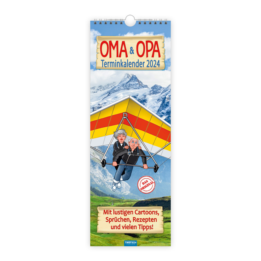 Cover: 9783988020192 | Trötsch Maxi-Streifenkalender Oma und Opa Terminkalender 2024 - mit...