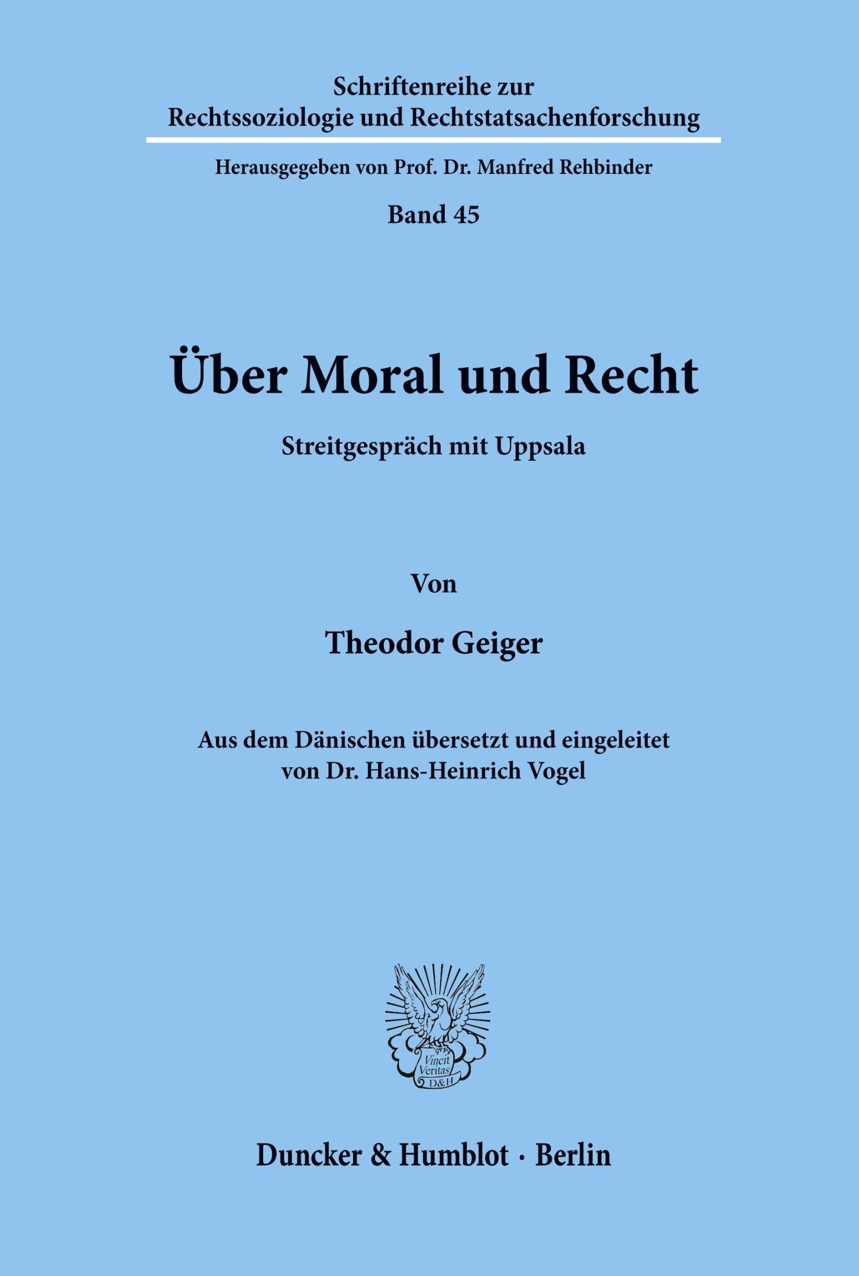 Cover: 9783428045549 | Über Moral und Recht. | Theodor Geiger | Taschenbuch | Paperback