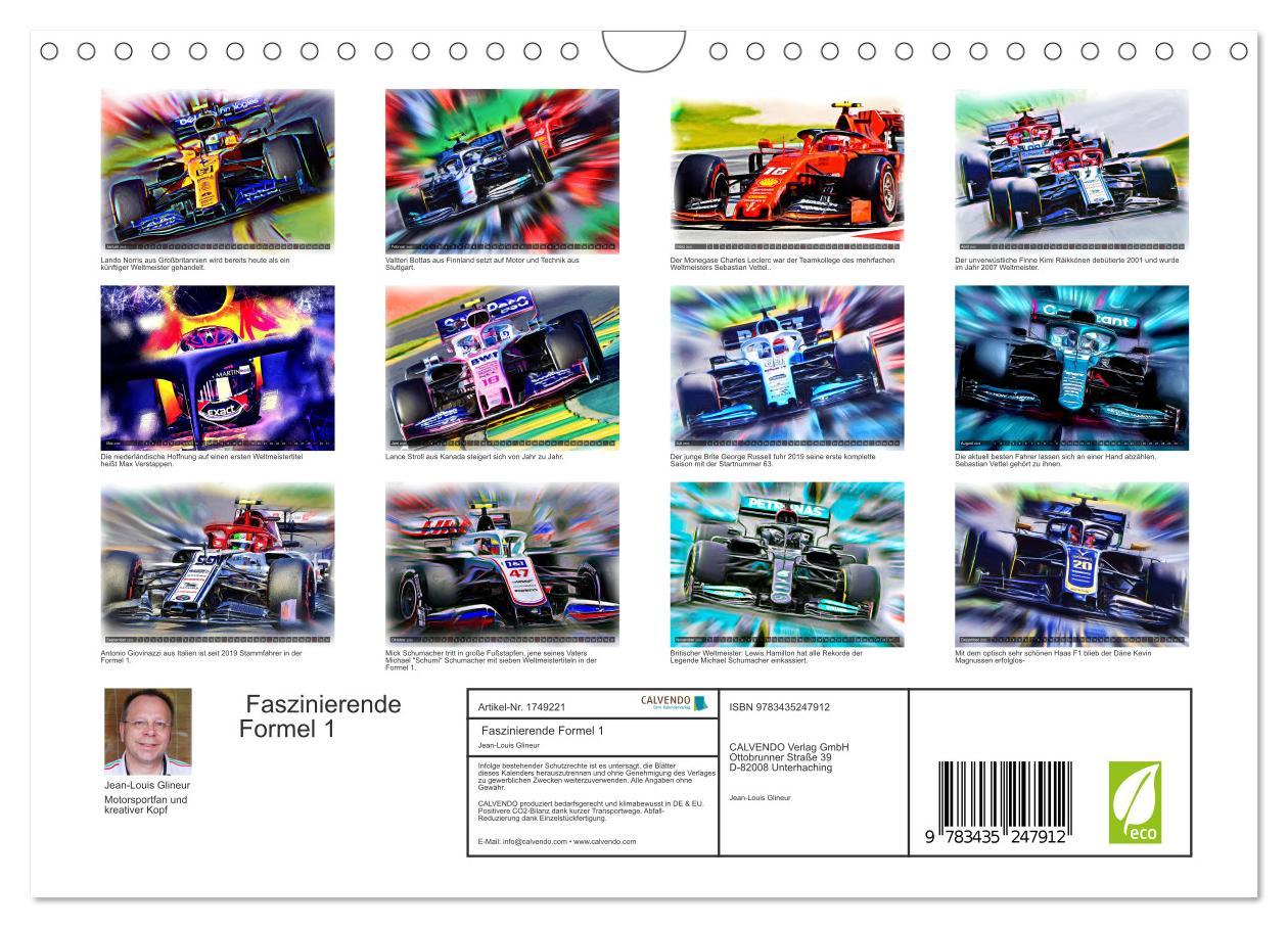 Bild: 9783435247912 | Faszinierende Formel 1 (Wandkalender 2025 DIN A4 quer), CALVENDO...