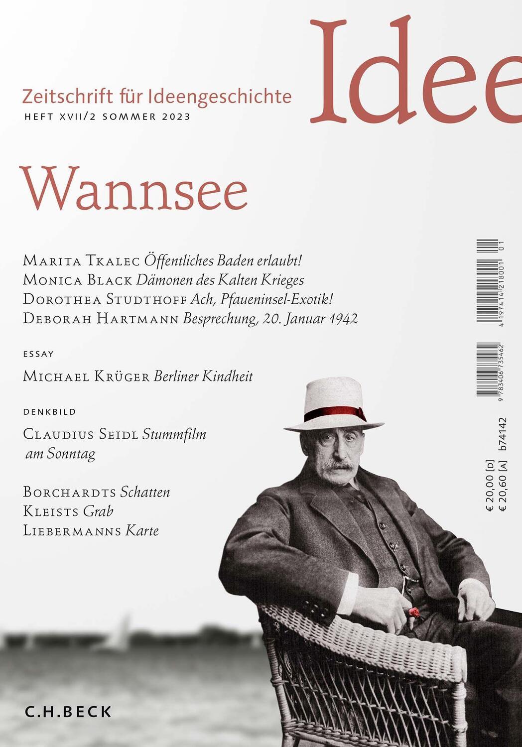 Cover: 9783406800238 | Zeitschrift für Ideengeschichte Heft XVII/2 Sommer 2023 | Wannsee