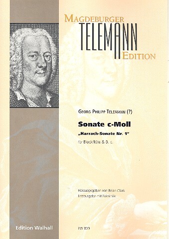 Cover: 9790500708094 | Sonate c-Moll für Altblockflöte und Bc | Georg Philipp Telemann