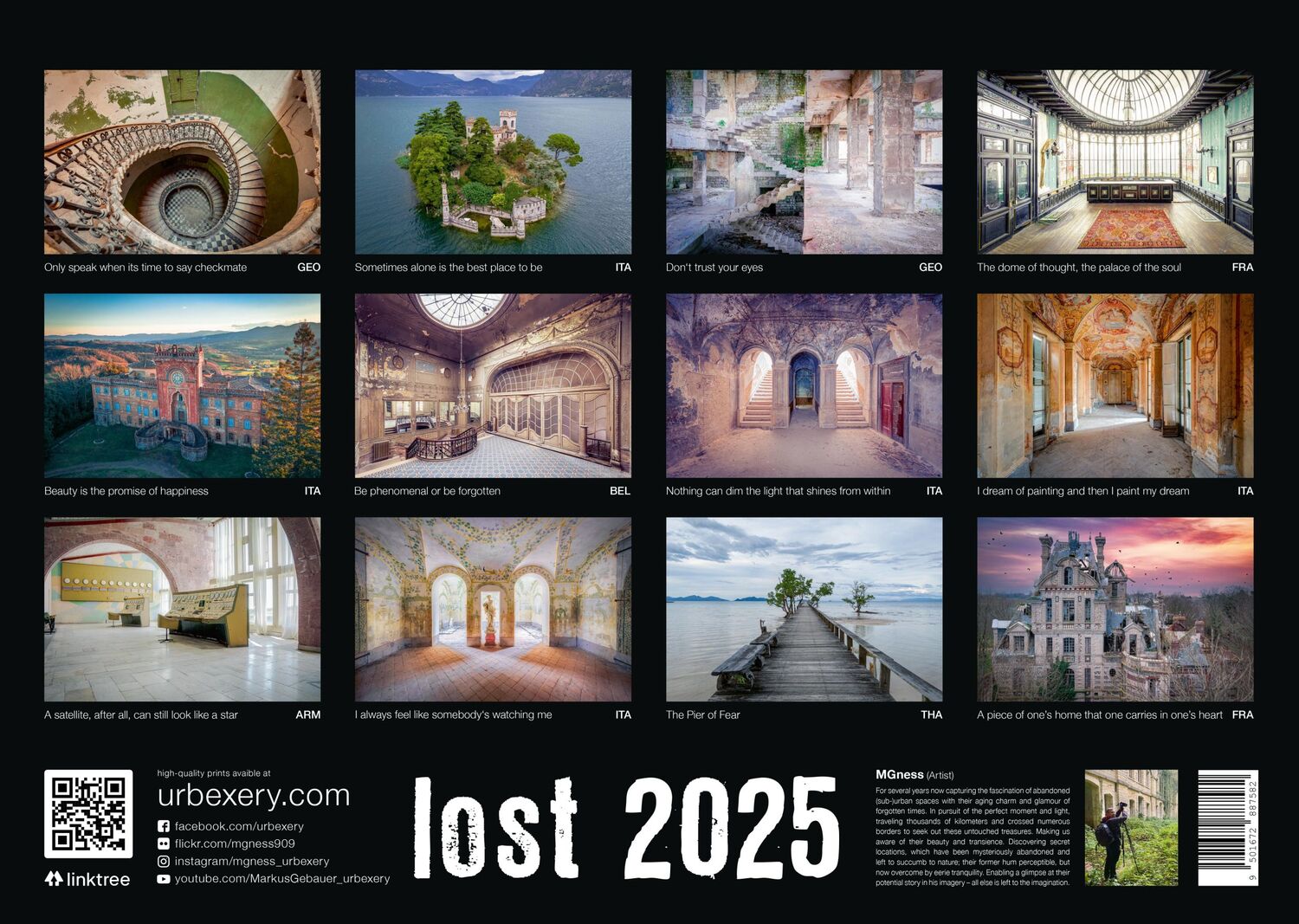 Rückseite: 9501672887582 | Lost 2025 - Kalender Urbexery Abandoned Places A3 Calendar | Gebauer