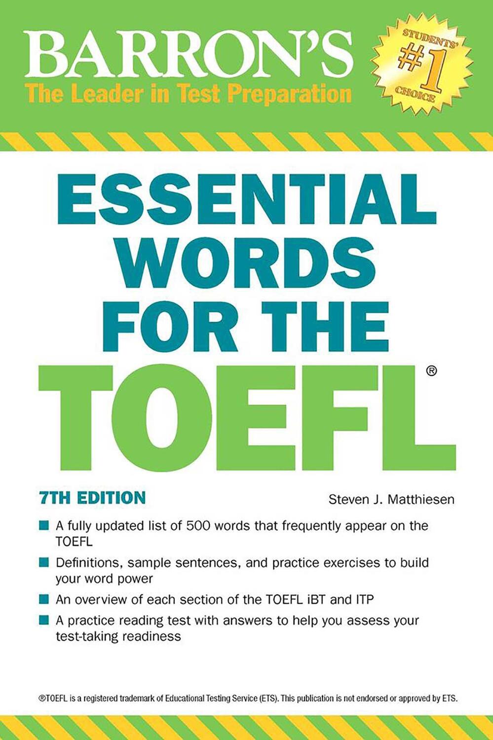 Cover: 9781438008875 | Essential Words for the TOEFL | Steven J. Matthiesen | Taschenbuch