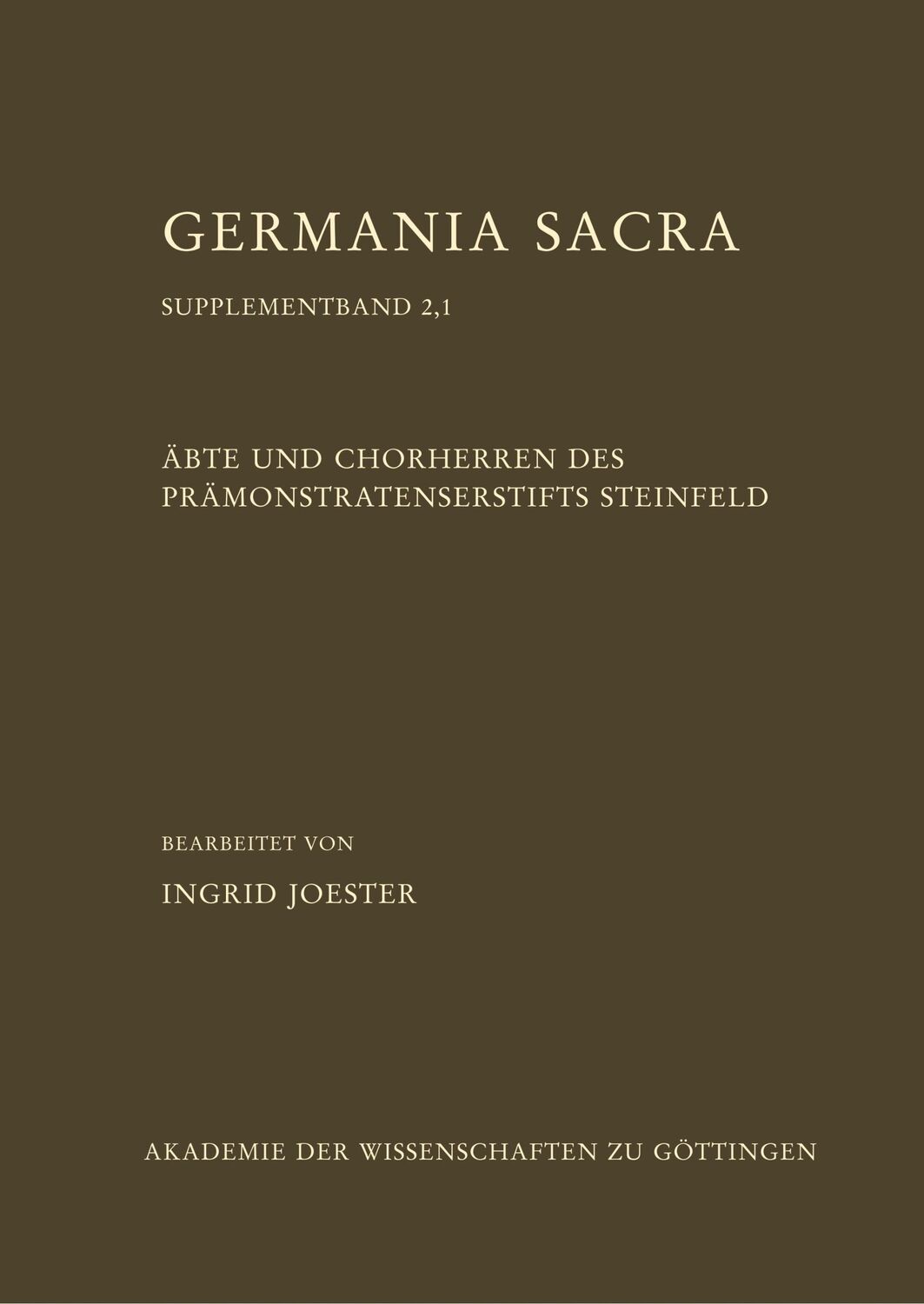 Cover: 9783946048145 | Äbte und Chorherren des Prämonstratenserstifts Steinfeld, Teil 1