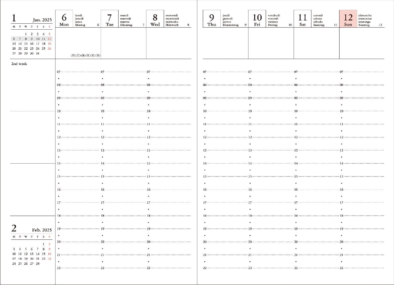 Bild: 4550045127652 | MARK'S 2024/2025 Taschenkalender A6 vertikal, Dots, Mint | Mark's Inc