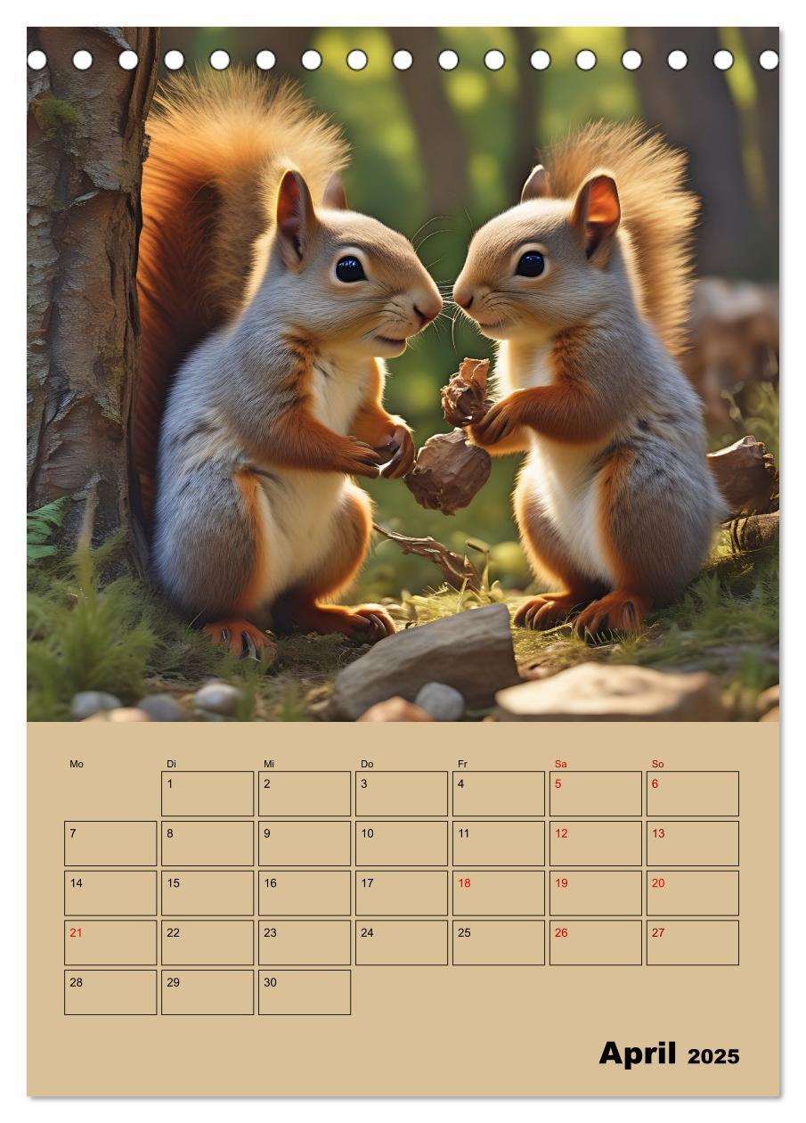 Bild: 9783457136874 | Tierkinder im Zauberwald (Tischkalender 2025 DIN A5 hoch), CALVENDO...