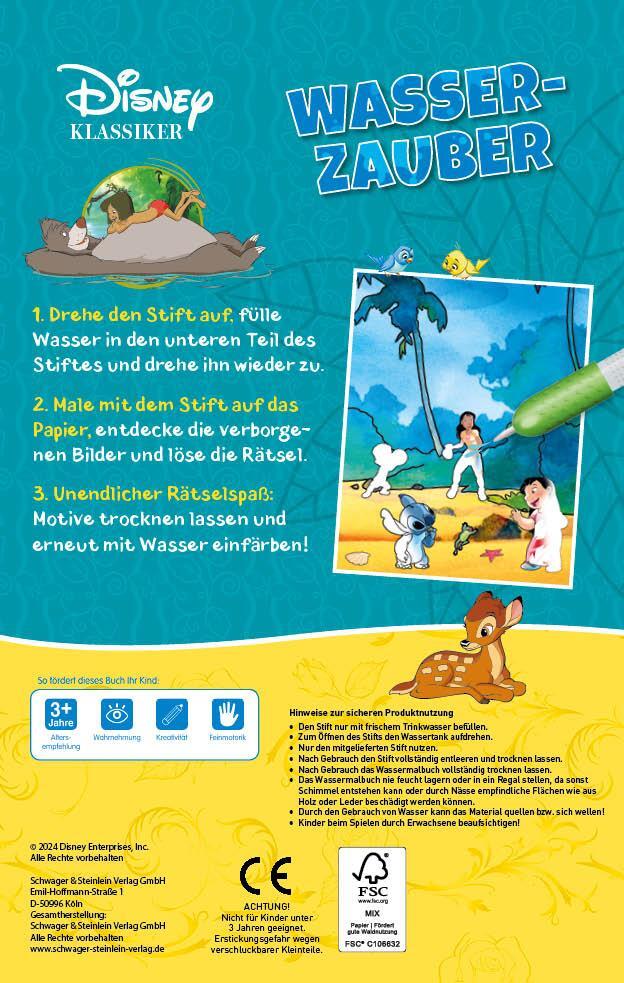 Rückseite: 9783849945282 | Disney Klassiker Wasserzauber - einfach mit Wasser malen! | Verlag