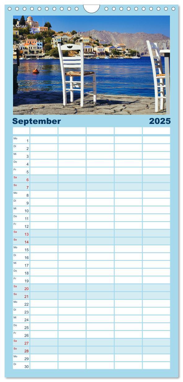 Bild: 9783457099537 | Familienplaner 2025 - Ein Tag auf Symi mit 5 Spalten (Wandkalender,...