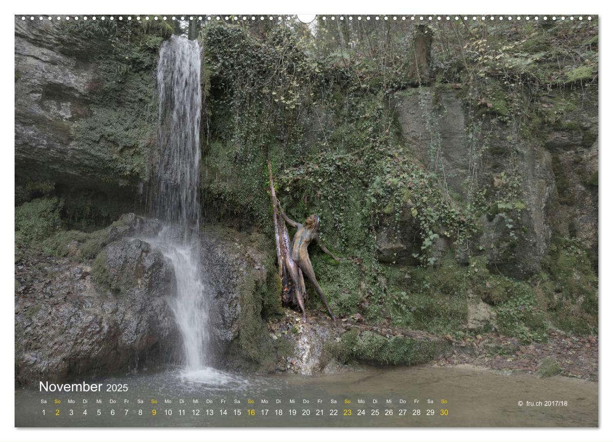 Bild: 9783435299751 | BODYPAINTING AM WASSERFALL VON LINN (Wandkalender 2025 DIN A2...