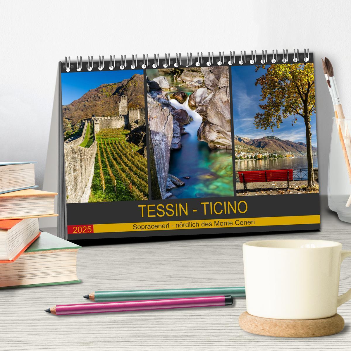 Bild: 9783435321476 | Tessin - Ticino (Tischkalender 2025 DIN A5 quer), CALVENDO...