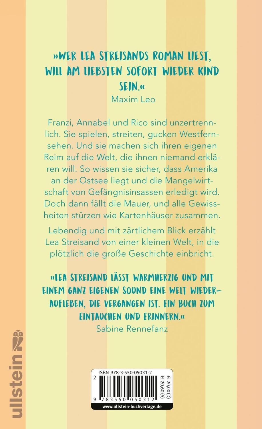 Rückseite: 9783550050312 | Hufeland, Ecke Bötzow | Roman | Lea Streisand | Buch | Deutsch | 2019