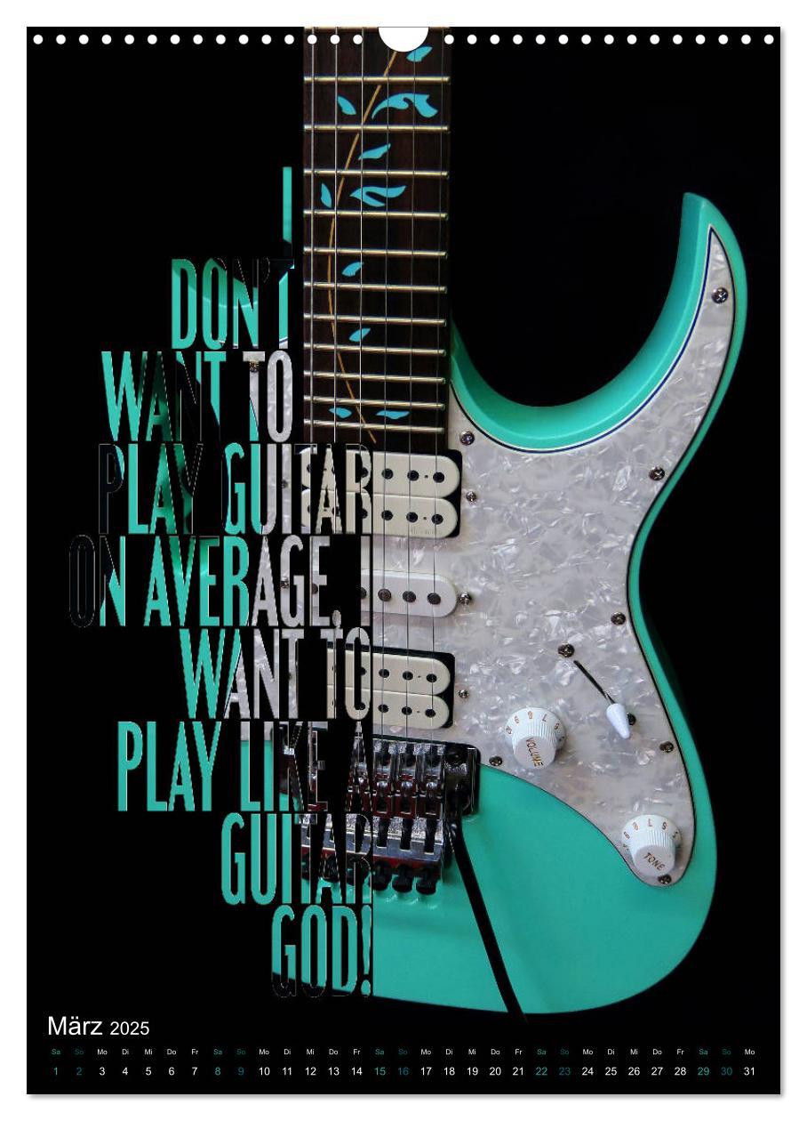 Bild: 9783435988471 | Rockgitarren Textposter (Wandkalender 2025 DIN A3 hoch), CALVENDO...