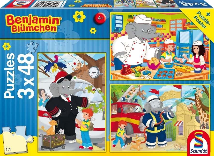 Cover: 4001504562090 | Benjamin Blümchen, Im Einsatz (Kinderpuzzle) | Spiel | In Spielebox