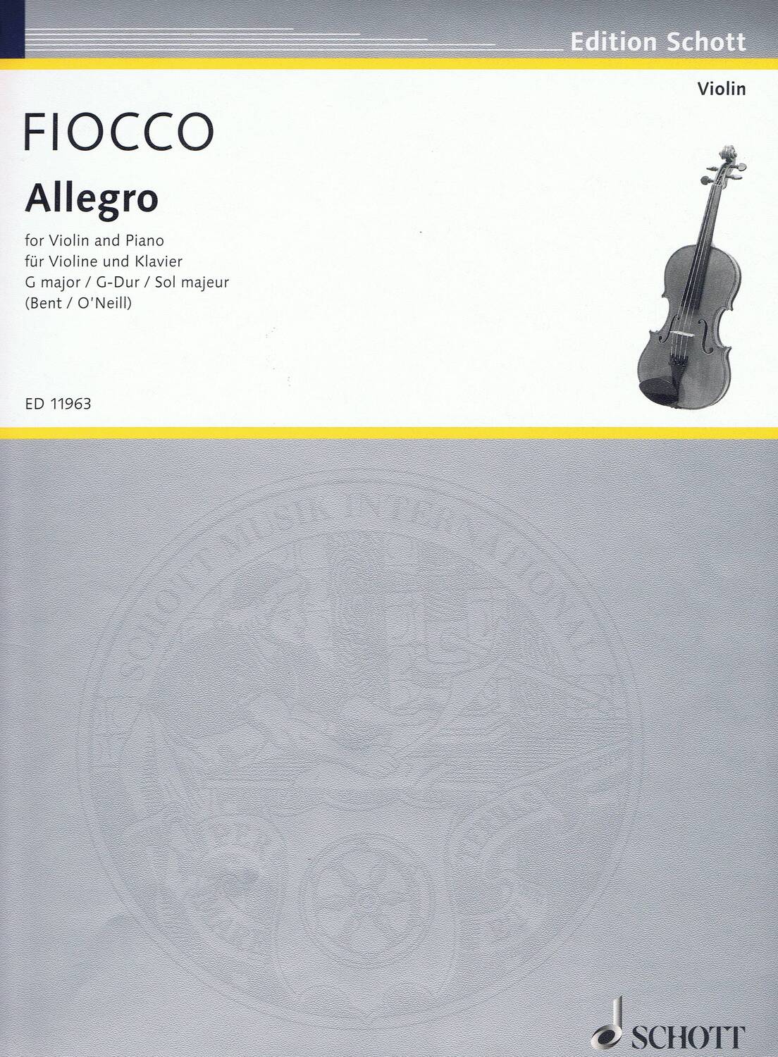 Cover: 9790220117503 | Allegro | Joseph-Hector Fiocco | Buch | 2001 | Schott Music London