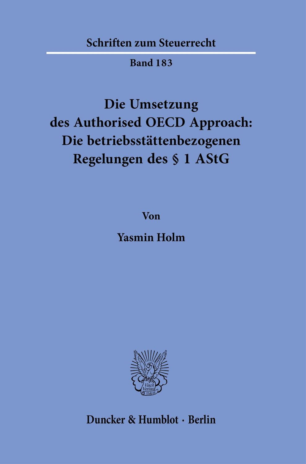 Cover: 9783428186358 | Die Umsetzung des Authorised OECD Approach: Die...