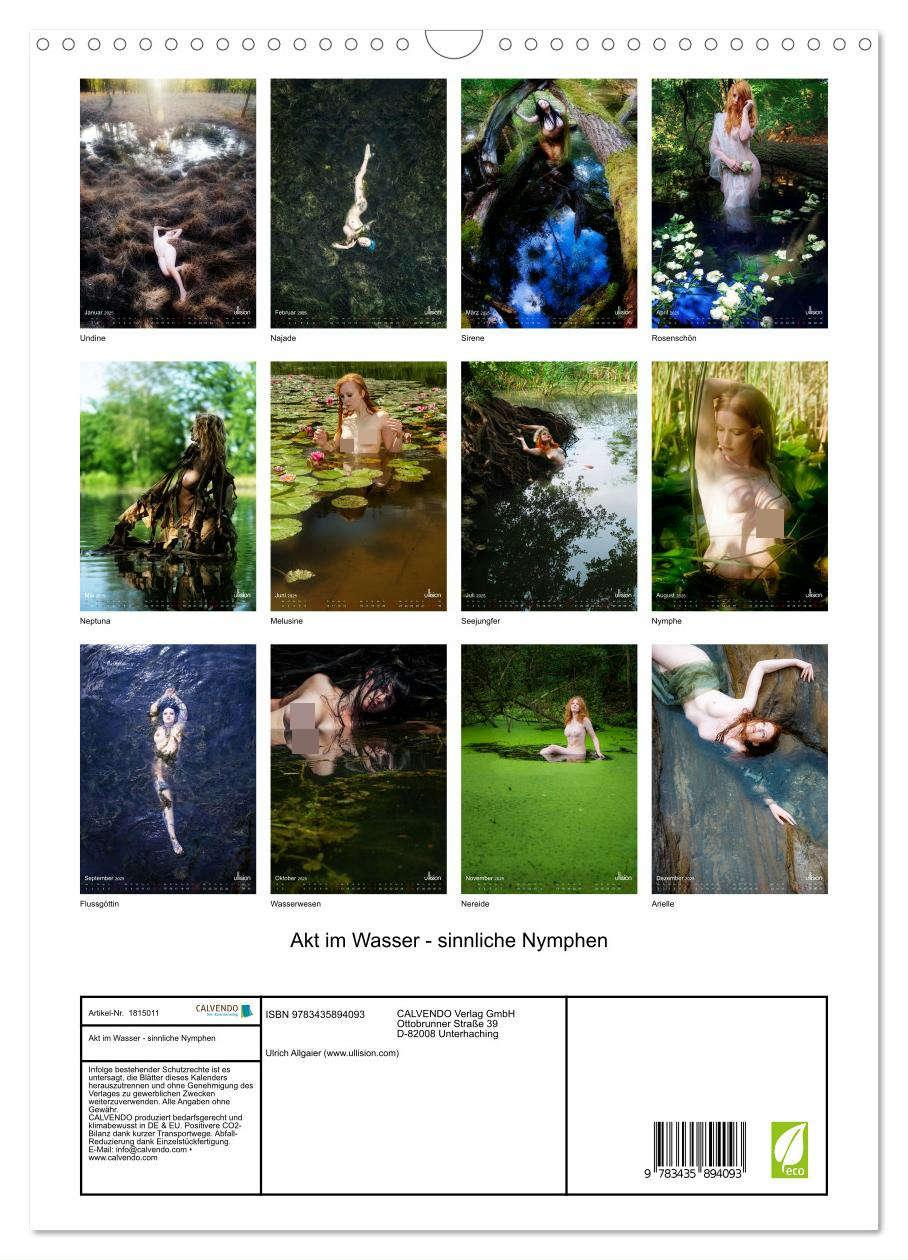 Bild: 9783435894093 | Akt im Wasser - sinnliche Nymphen (Wandkalender 2025 DIN A3 hoch),...