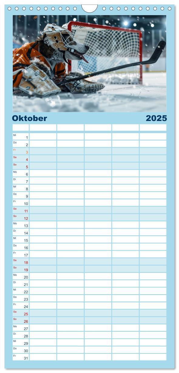 Bild: 9783457196298 | Familienplaner 2025 - Der tierisch lustige Eishockey Kalender mit 5...