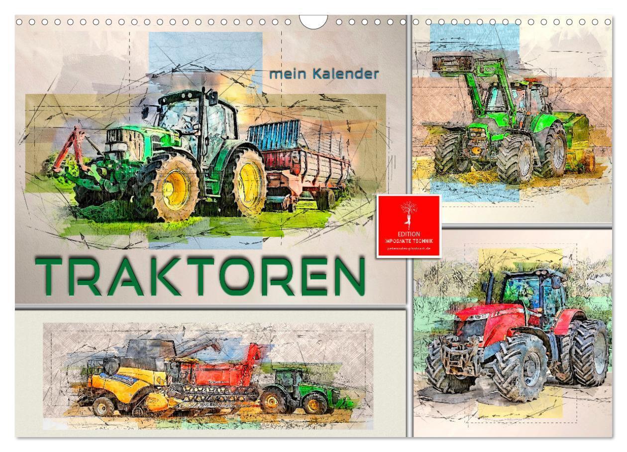 Cover: 9783675906433 | Traktoren - mein Kalender (Wandkalender 2024 DIN A3 quer), CALVENDO...