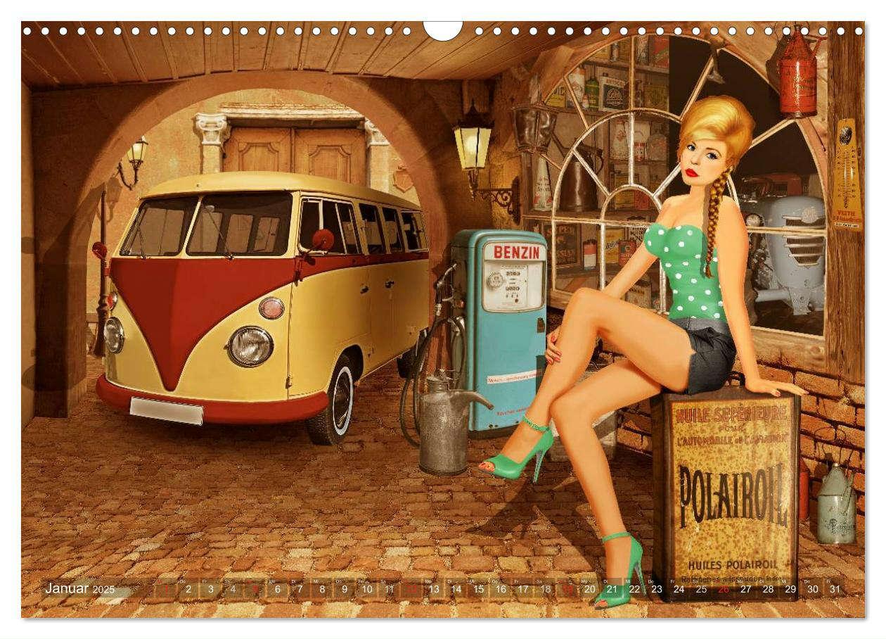 Bild: 9783435588046 | Pin-Up Girls und Oldtimer by Mausopardia (Wandkalender 2025 DIN A3...