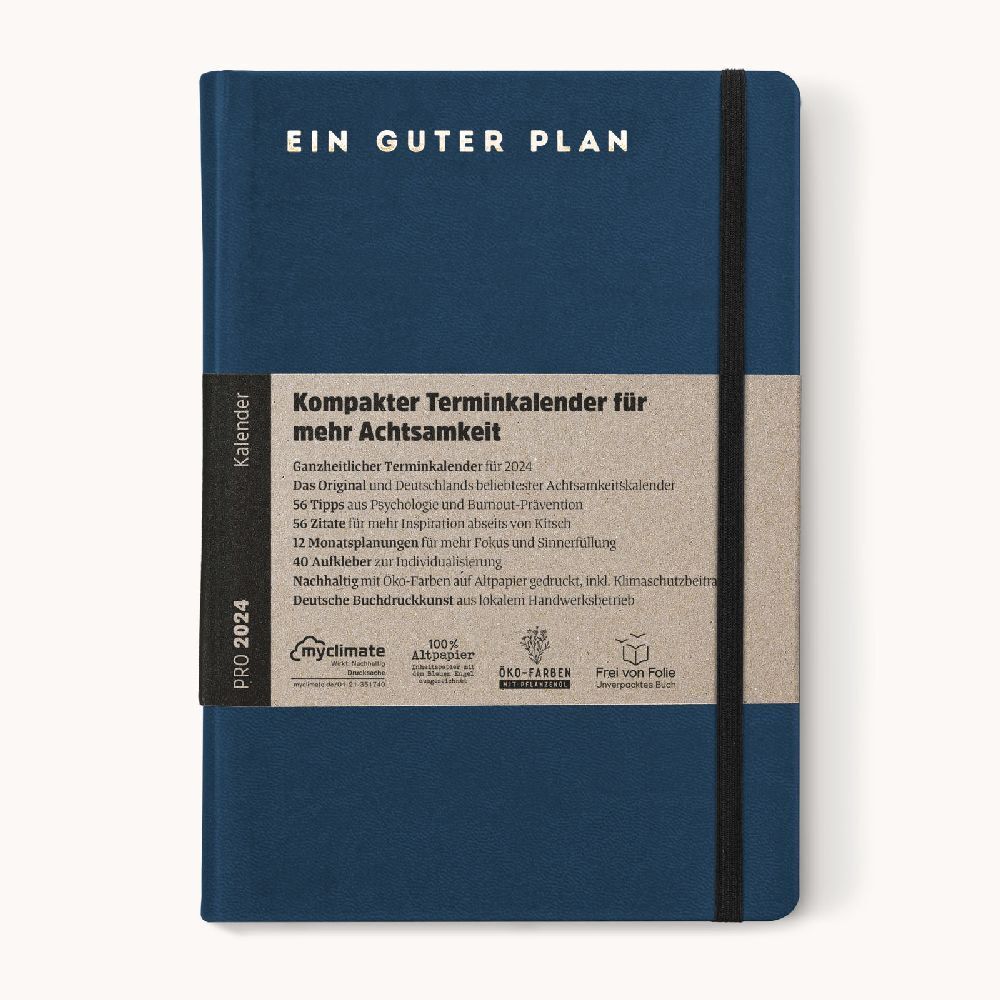 Cover: 4260653842662 | Ein guter Plan Pro 2024, Blau | Jan Lenarz | Kalender | Leinen | 2024