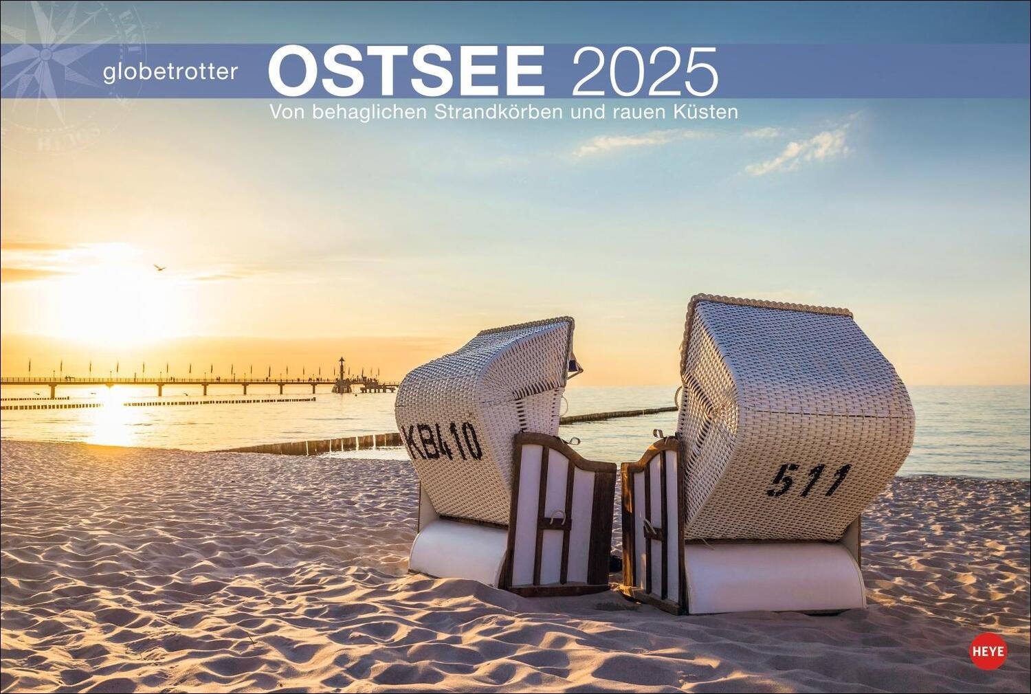 Cover: 9783756404858 | Ostsee Globetrotter Kalender 2025 - Von behaglichen Strandkörben...