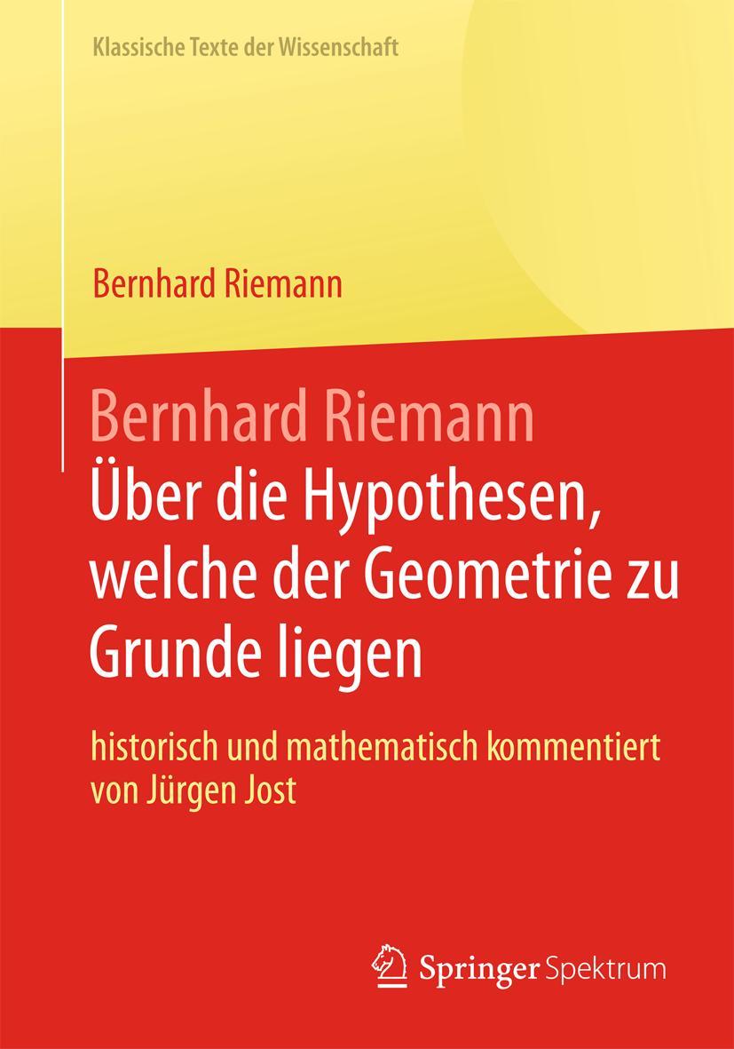 Cover: 9783642351204 | Bernhard Riemann "Über die Hypothesen, welche der Geometrie zu...