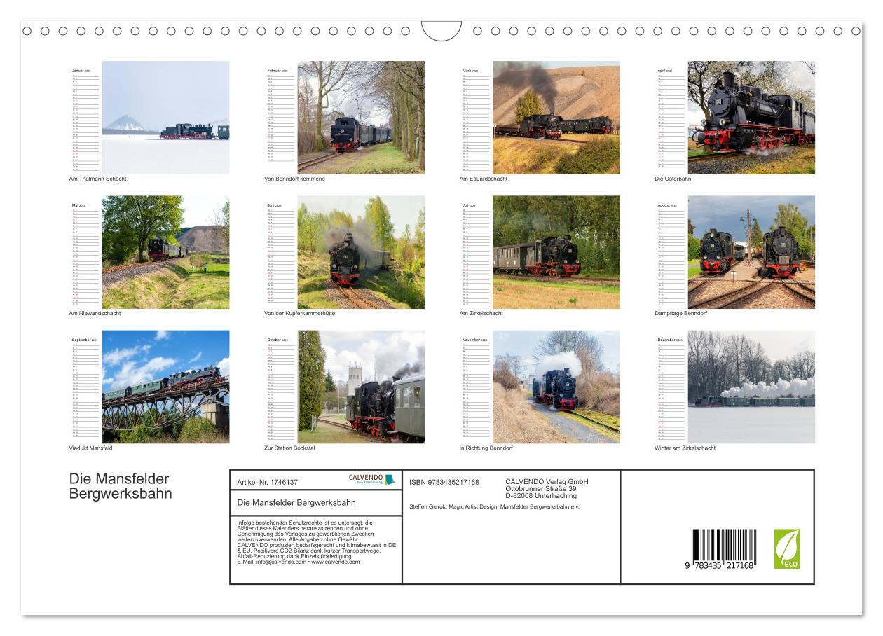 Bild: 9783435217168 | Die Mansfelder Bergwerksbahn (Wandkalender 2025 DIN A3 quer),...