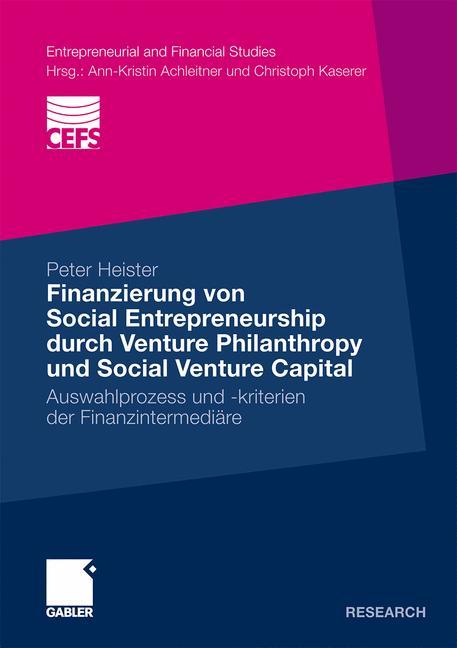 Cover: 9783834926418 | Finanzierung von Social Entrepreneurship durch Venture Philanthropy...