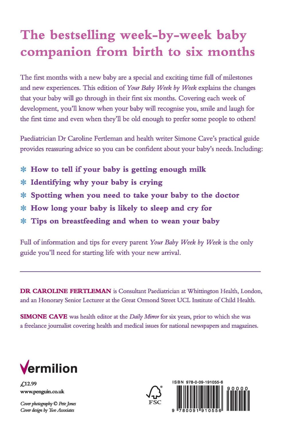 Rückseite: 9780091910556 | Your Baby Week By Week | Caroline Fertleman (u. a.) | Taschenbuch