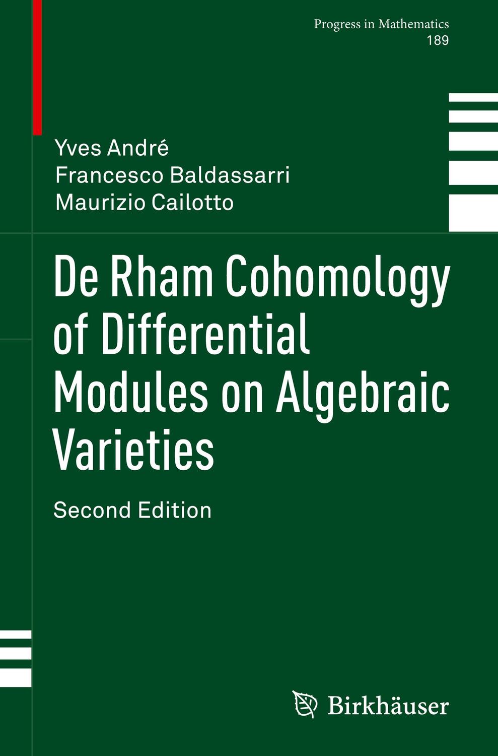 Cover: 9783030397180 | De Rham Cohomology of Differential Modules on Algebraic Varieties