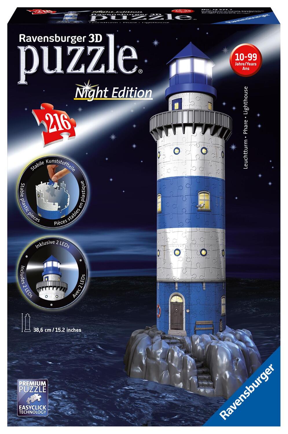 Cover: 4005556125777 | Leuchtturm bei Nacht. 3D-Puzzle 216 Teile | Spiel | Deutsch | 2014