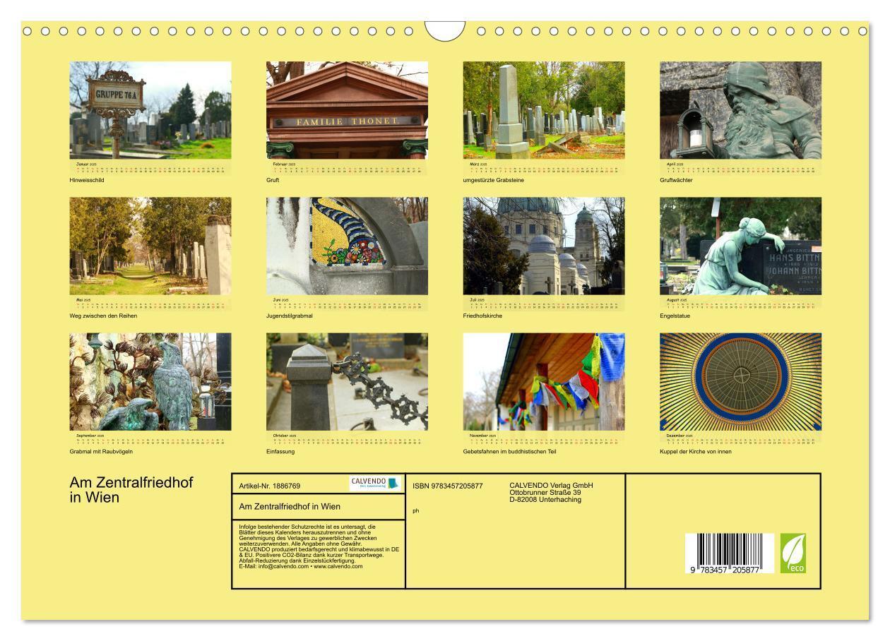 Bild: 9783457205877 | Am Zentralfriedhof in Wien (Wandkalender 2025 DIN A3 quer),...