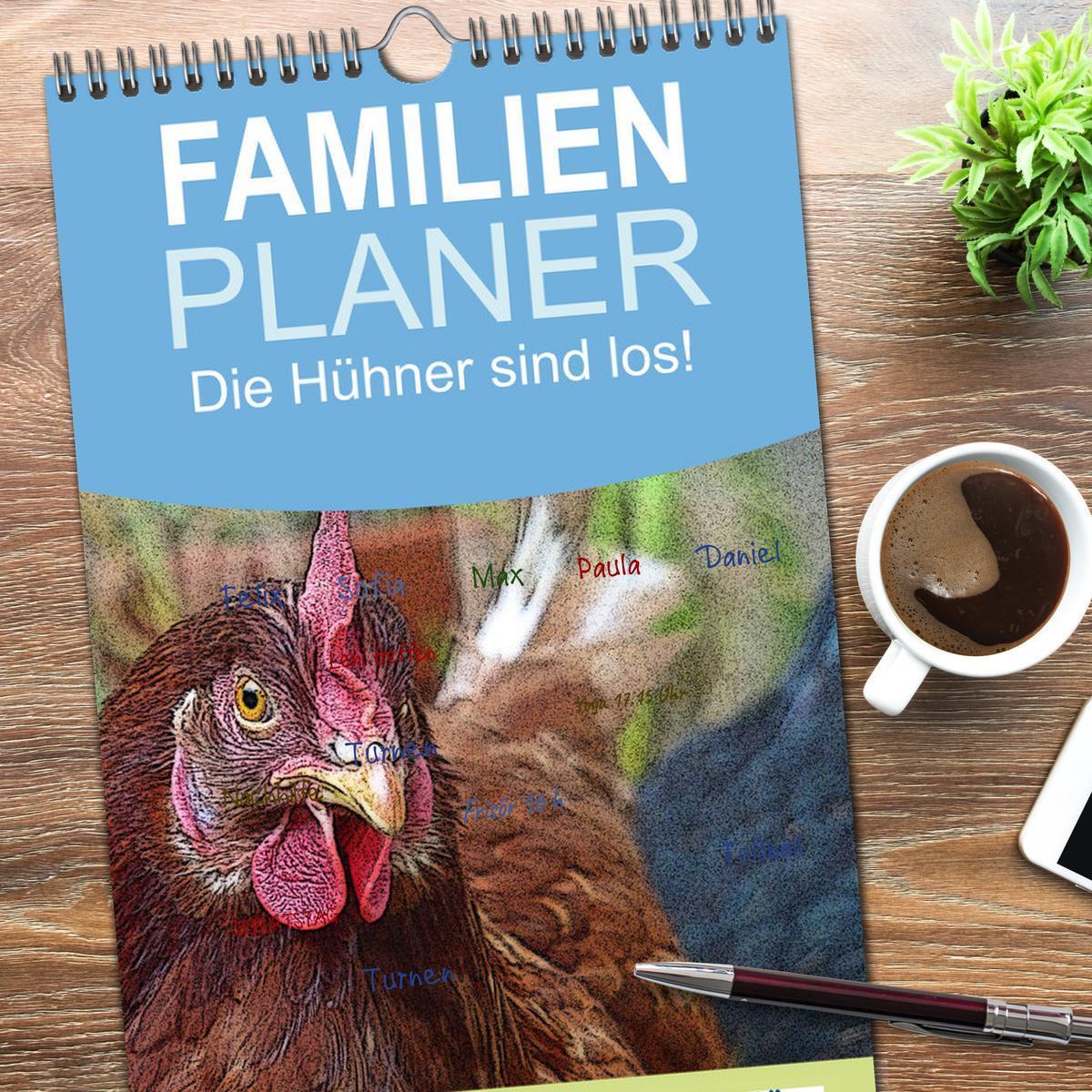 Bild: 9783457125441 | Familienplaner 2025 - Die Hühner sind los! mit 5 Spalten...