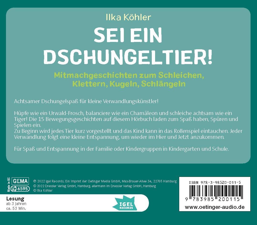 Rückseite: 9783985200115 | FamilyFlow. Sei ein Dschungeltier! | Ilka Köhler | Audio-CD | Deutsch