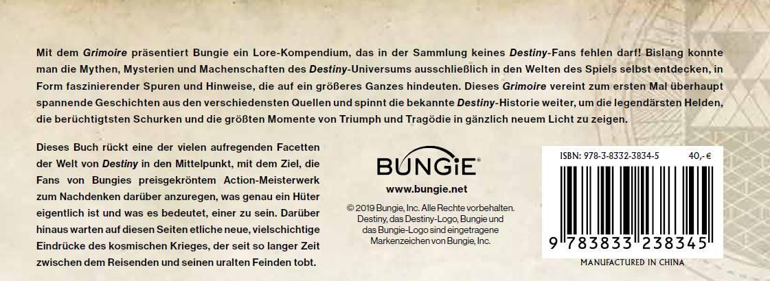 Rückseite: 9783833238345 | Destiny: Grimoire | Bd. 1: Der dunkle Spiegel | Bungie (u. a.) | Buch