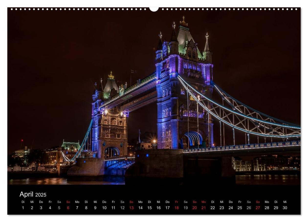 Bild: 9783435462476 | London - Nachts an der Themse (hochwertiger Premium Wandkalender...