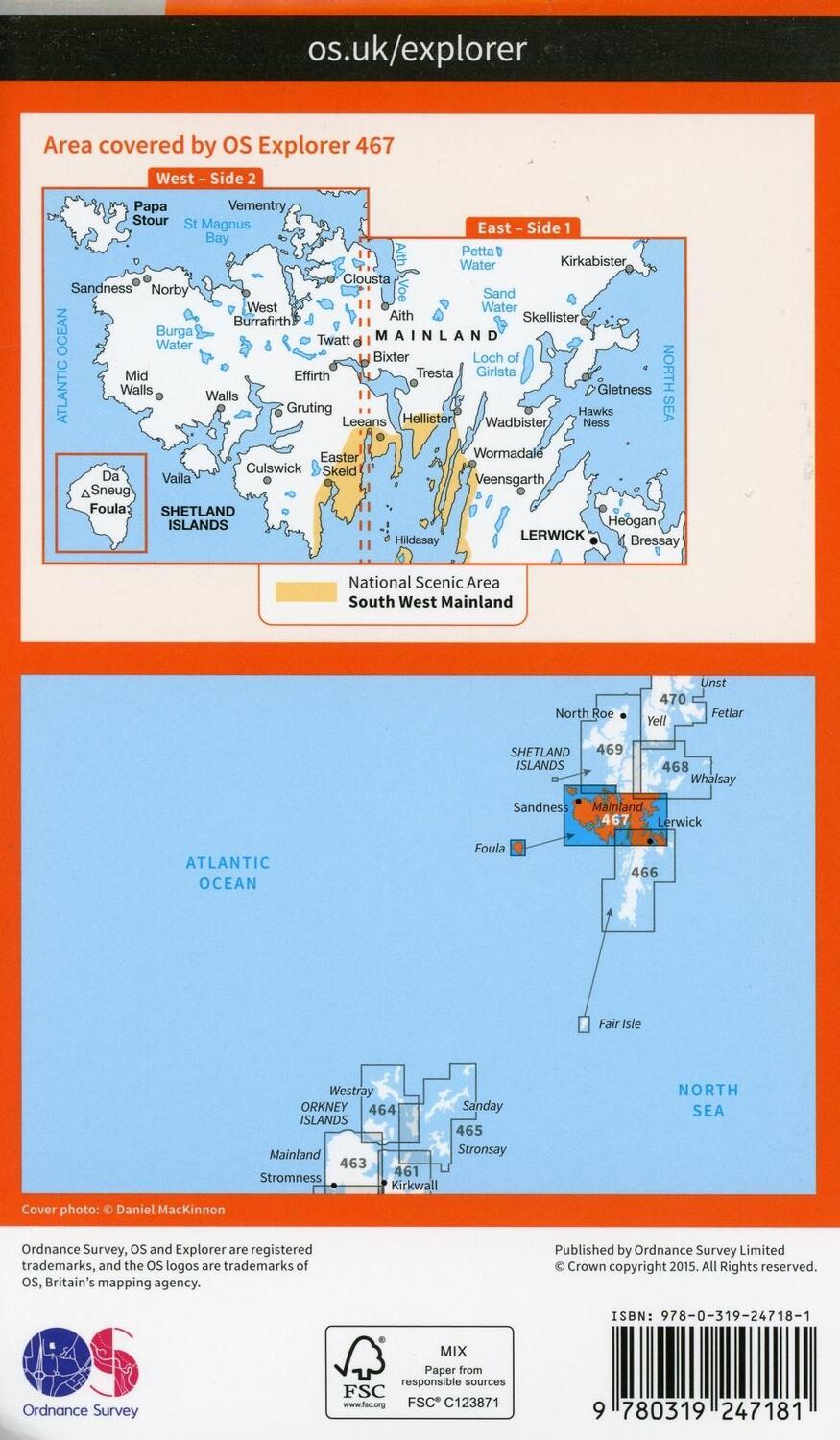 Bild: 9780319247181 | Shetland - Mainland Central | Ordnance Survey | (Land-)Karte | 2015