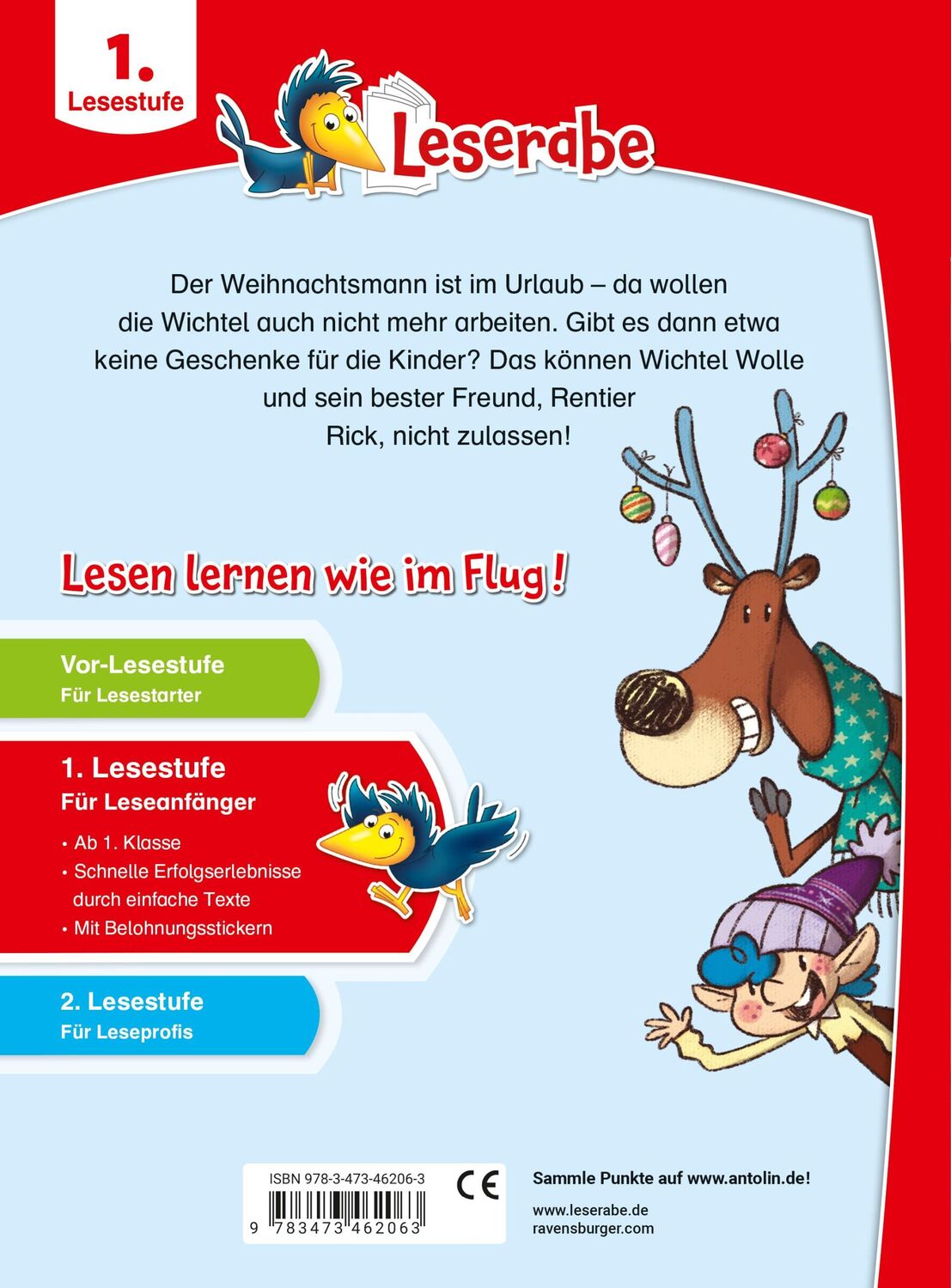 Rückseite: 9783473462063 | Wichtel Wolle rettet Weihnachten - Leserabe ab 1. Klasse -...